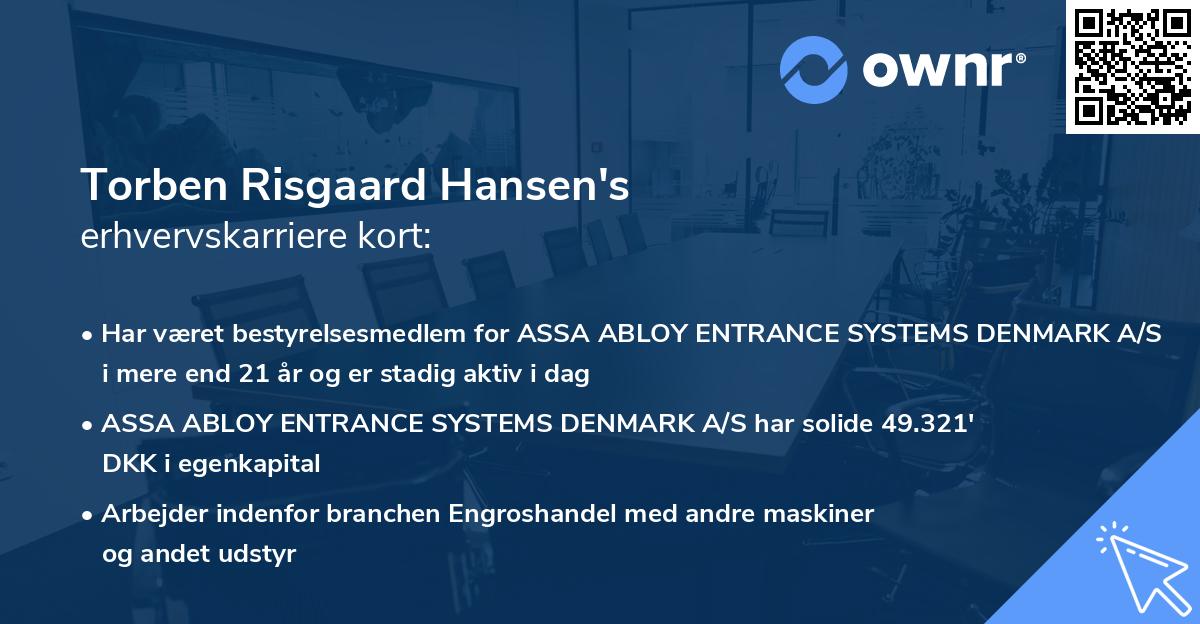 Torben Risgaard Hansen's erhvervskarriere kort