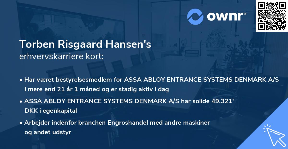 Torben Risgaard Hansen's erhvervskarriere kort