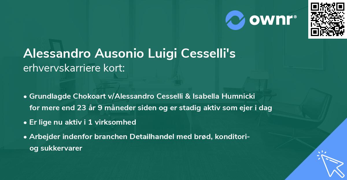 Alessandro Ausonio Luigi Cesselli's erhvervskarriere kort