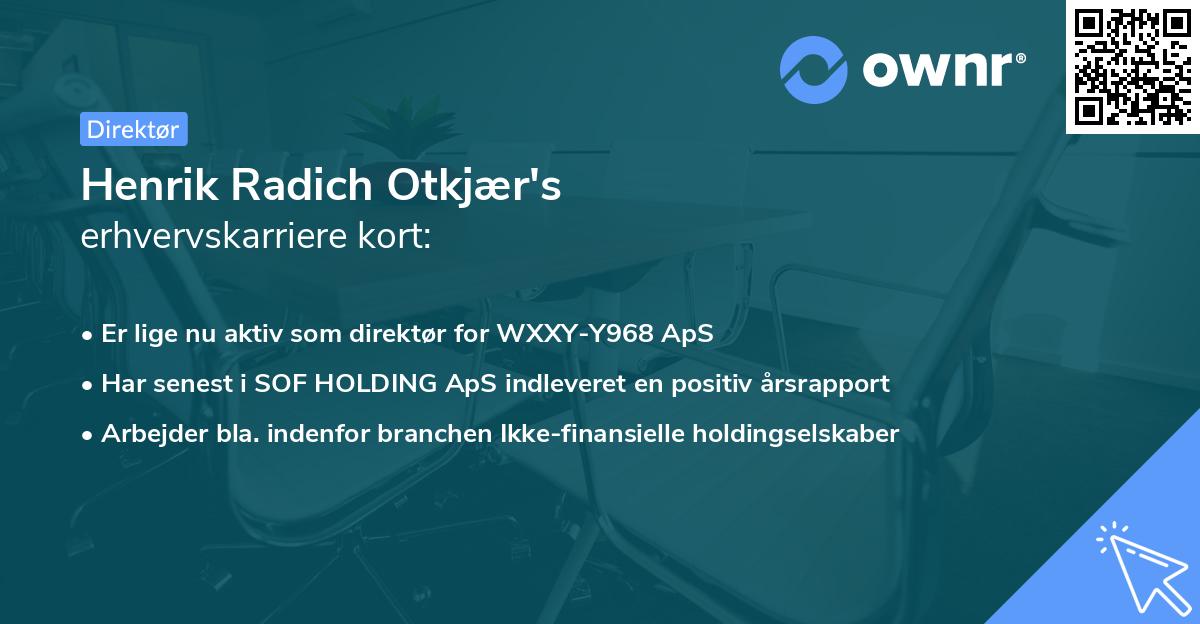 Henrik Radich Otkjær's erhvervskarriere kort