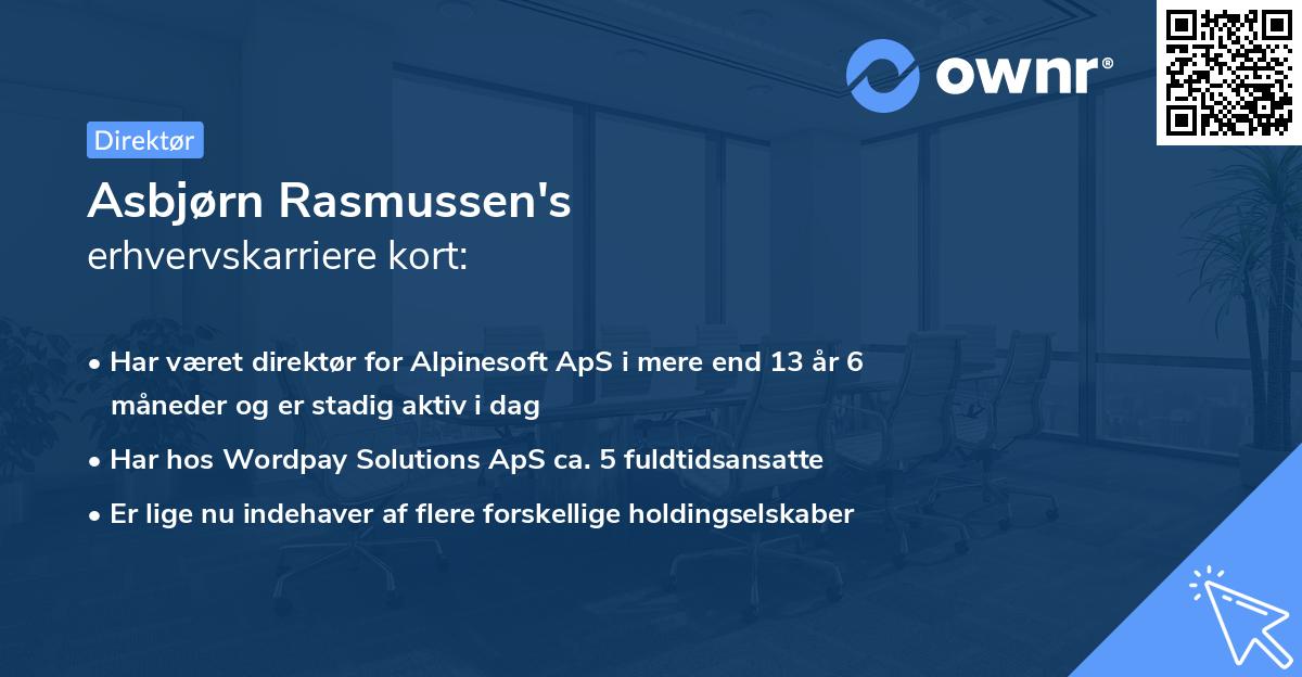 Asbjørn Rasmussen's erhvervskarriere kort