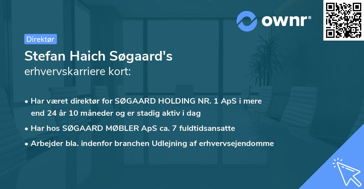 Stefan Haich Søgaard's erhvervskarriere kort
