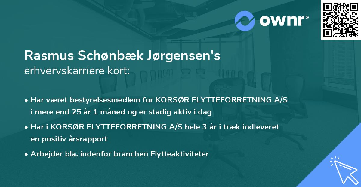 Rasmus Schønbæk Jørgensen's erhvervskarriere kort