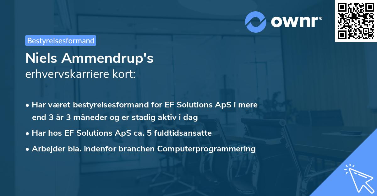 Niels Ammendrup's erhvervskarriere kort