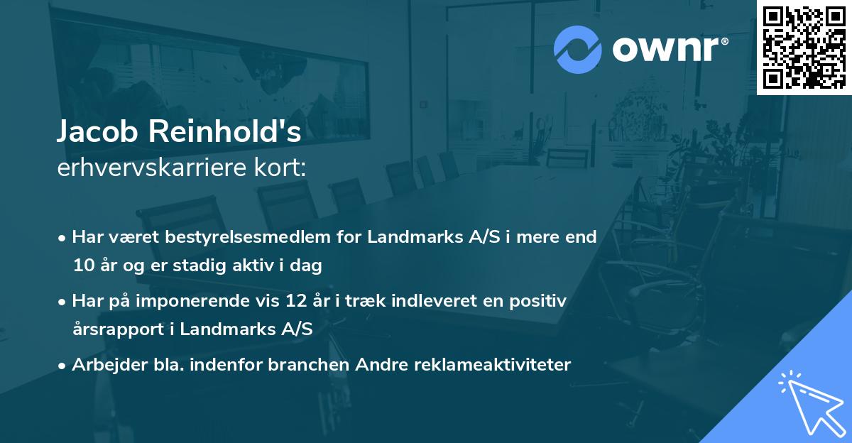 Jacob Reinhold's erhvervskarriere kort