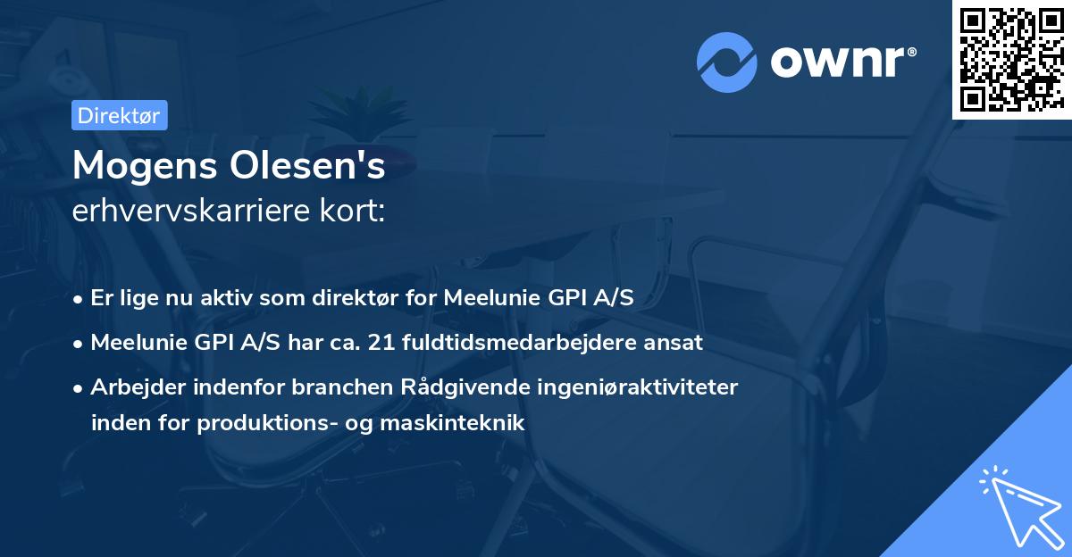 Mogens Olesen's erhvervskarriere kort