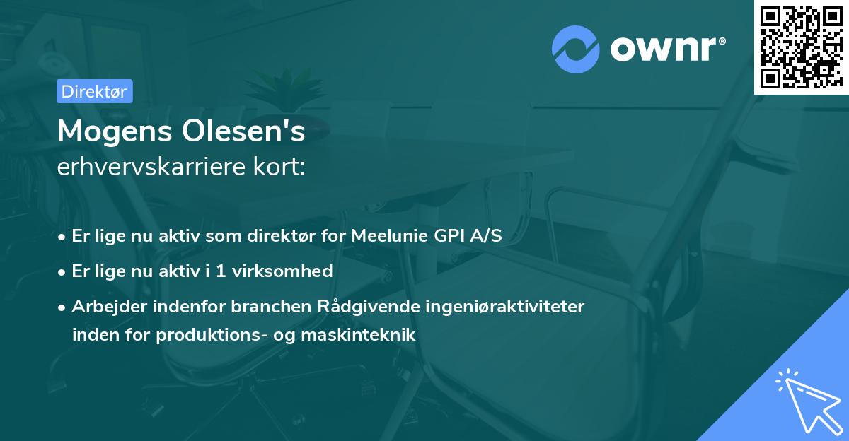 Mogens Olesen's erhvervskarriere kort