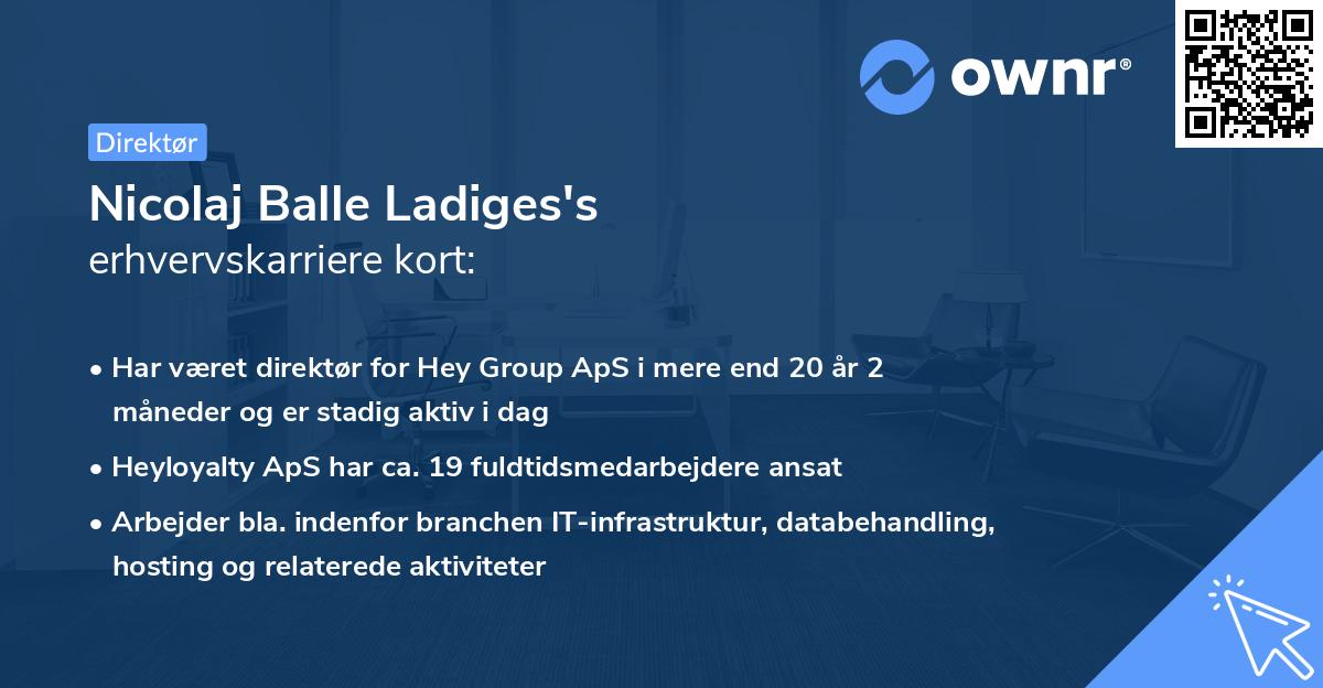 Nicolaj Balle Ladiges's erhvervskarriere kort
