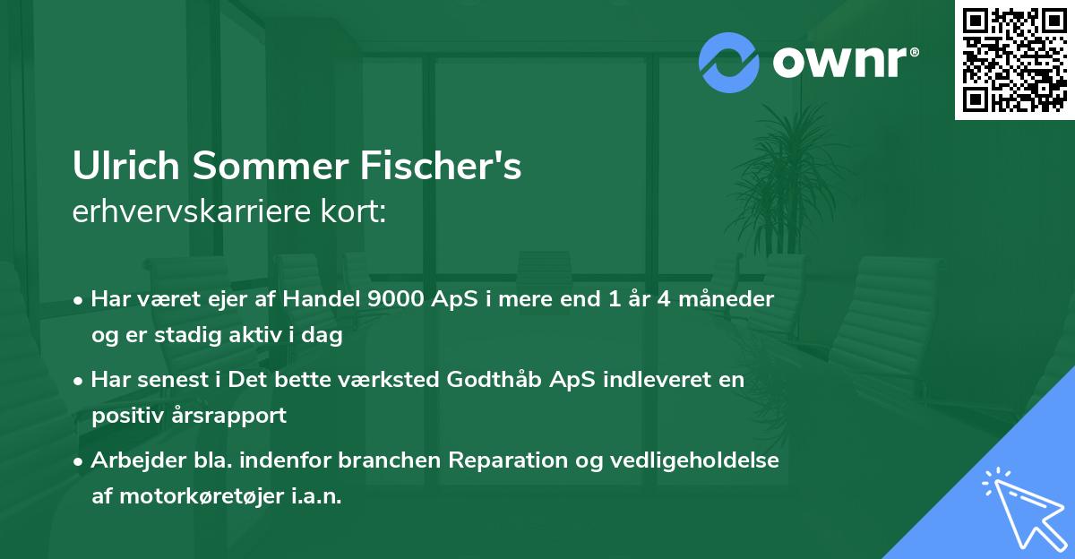 Ulrich Sommer Fischer's erhvervskarriere kort