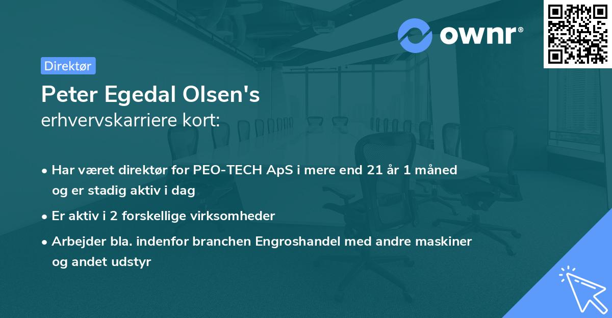 Peter Egedal Olsen's erhvervskarriere kort