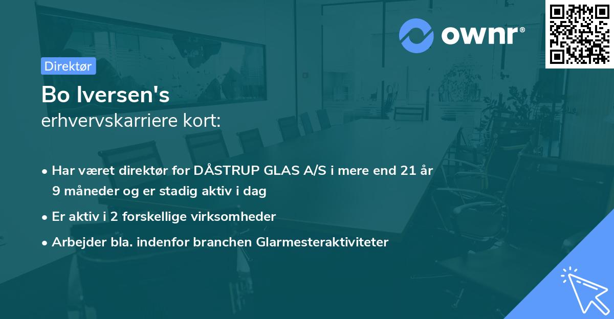 Bo Iversen's erhvervskarriere kort