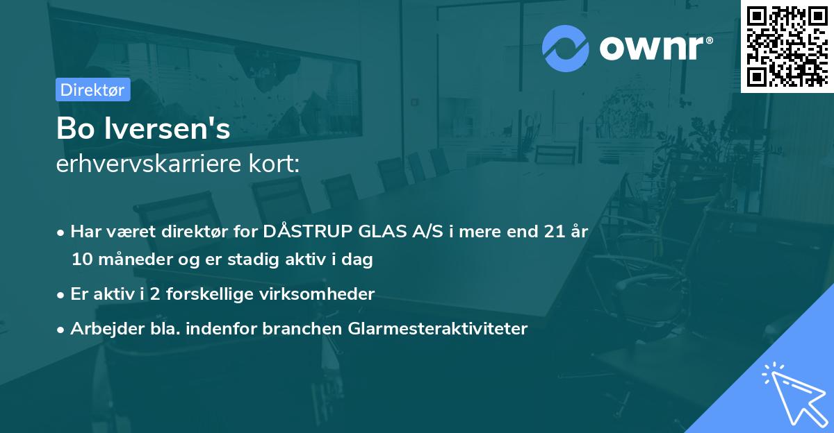 Bo Iversen's erhvervskarriere kort