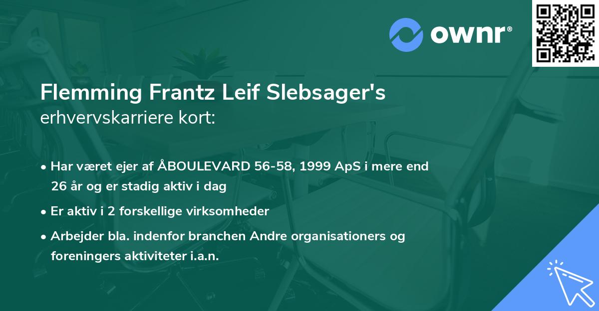 Flemming Frantz Leif Slebsager's erhvervskarriere kort