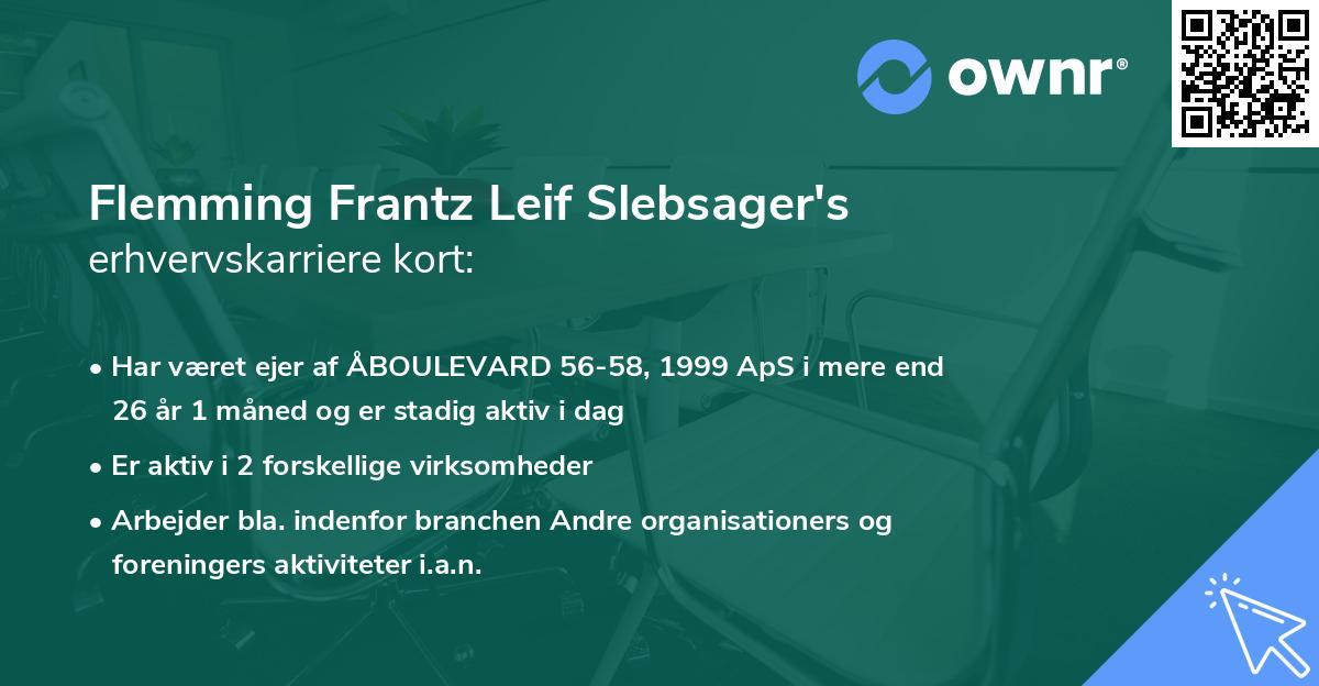 Flemming Frantz Leif Slebsager's erhvervskarriere kort