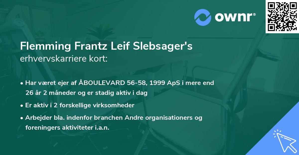 Flemming Frantz Leif Slebsager's erhvervskarriere kort