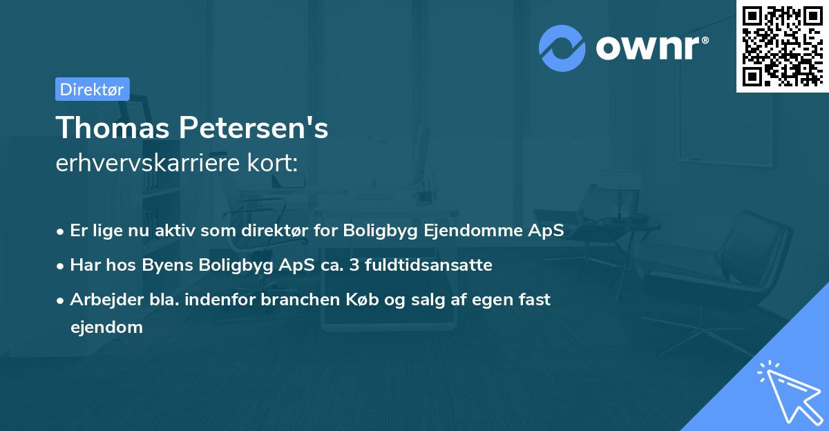 Thomas Petersen's erhvervskarriere kort