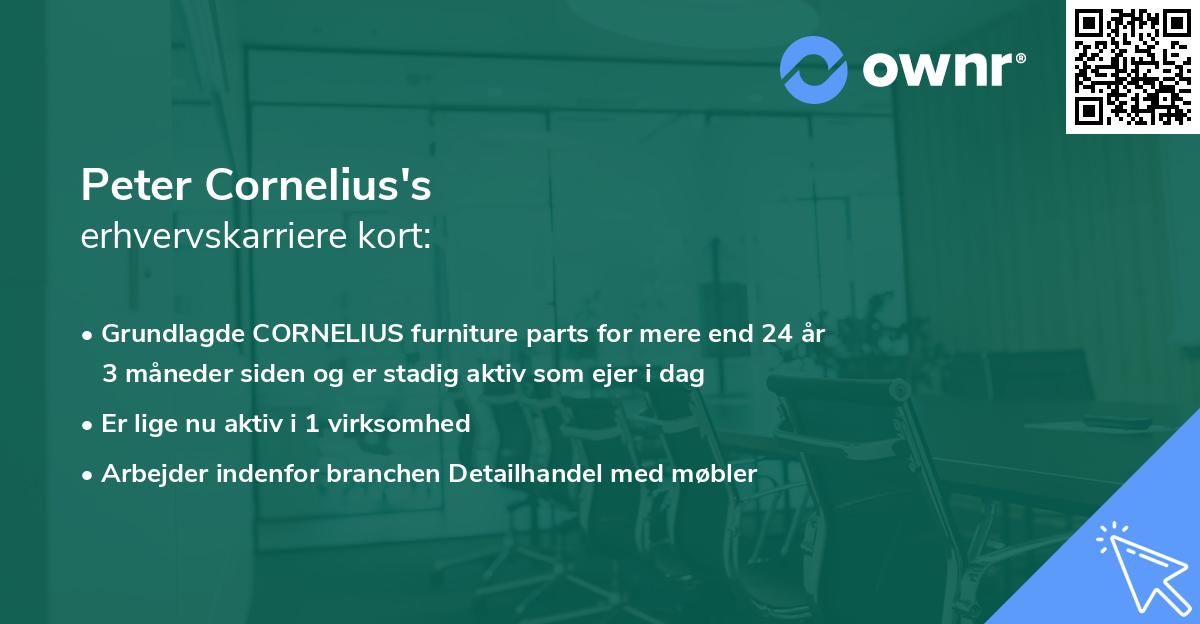 Peter Cornelius's erhvervskarriere kort