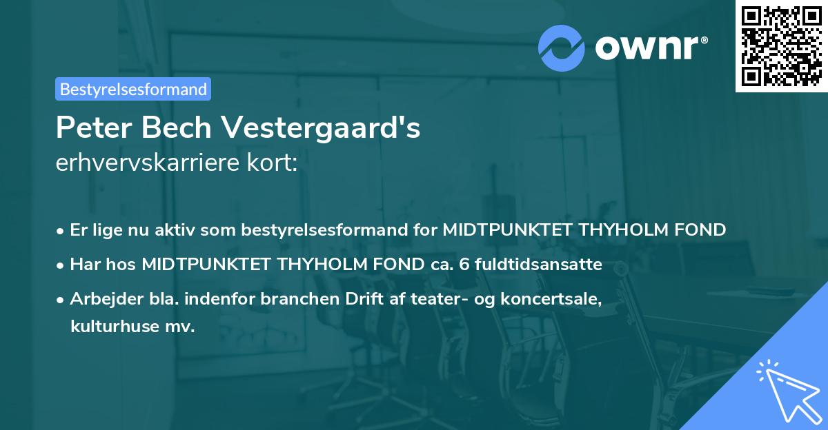 Peter Bech Vestergaard's erhvervskarriere kort