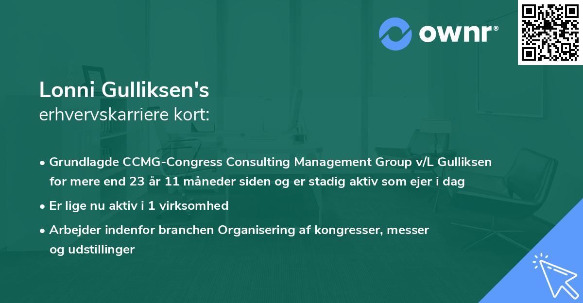Lonni Gulliksen's erhvervskarriere kort