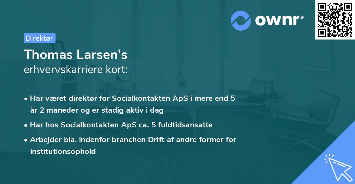 Thomas Larsen's erhvervskarriere kort