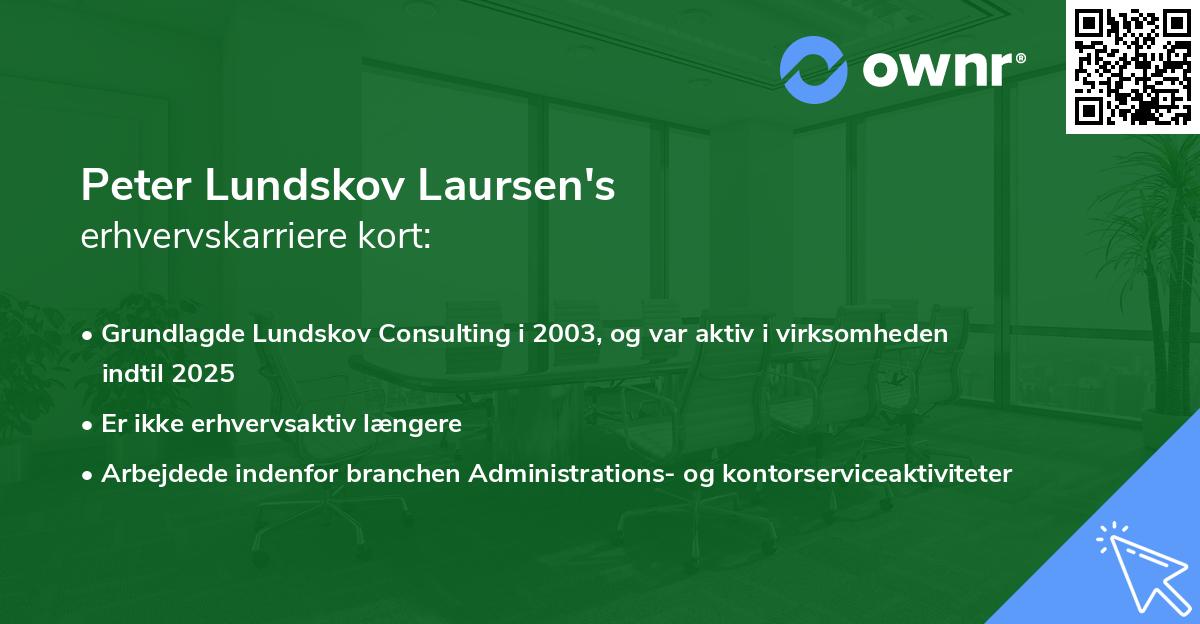 Peter Lundskov Laursen's erhvervskarriere kort