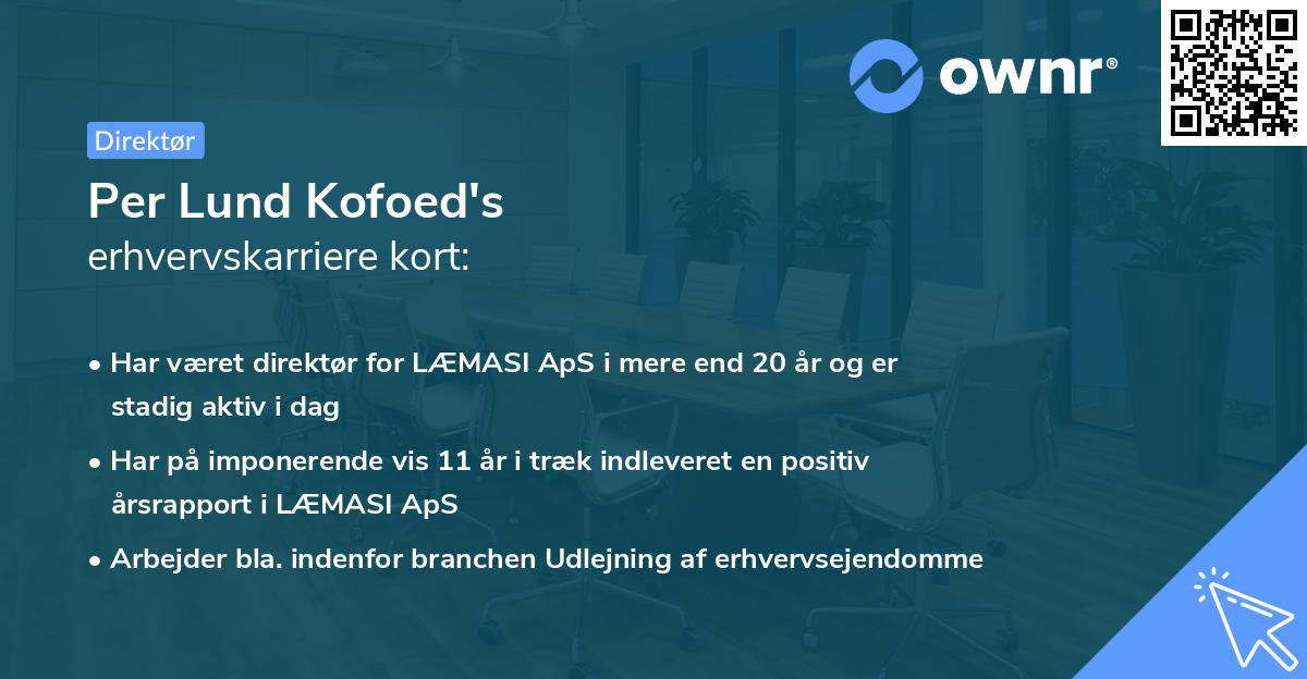 Per Lund Kofoed's erhvervskarriere kort