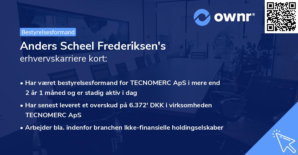 Anders Scheel Frederiksen's erhvervskarriere kort