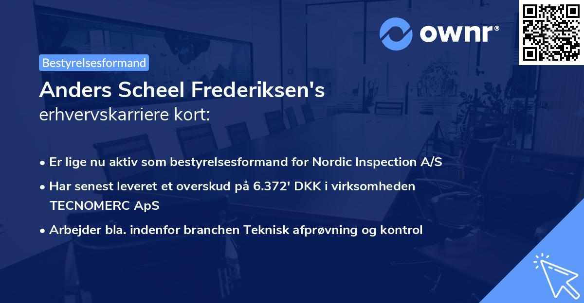 Anders Scheel Frederiksen's erhvervskarriere kort