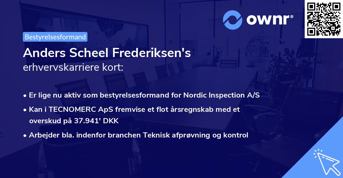 Anders Scheel Frederiksen's erhvervskarriere kort