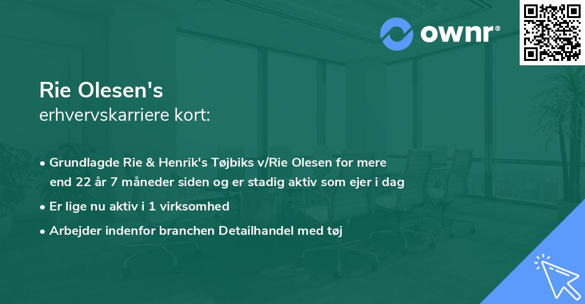 Rie Olesen's erhvervskarriere kort