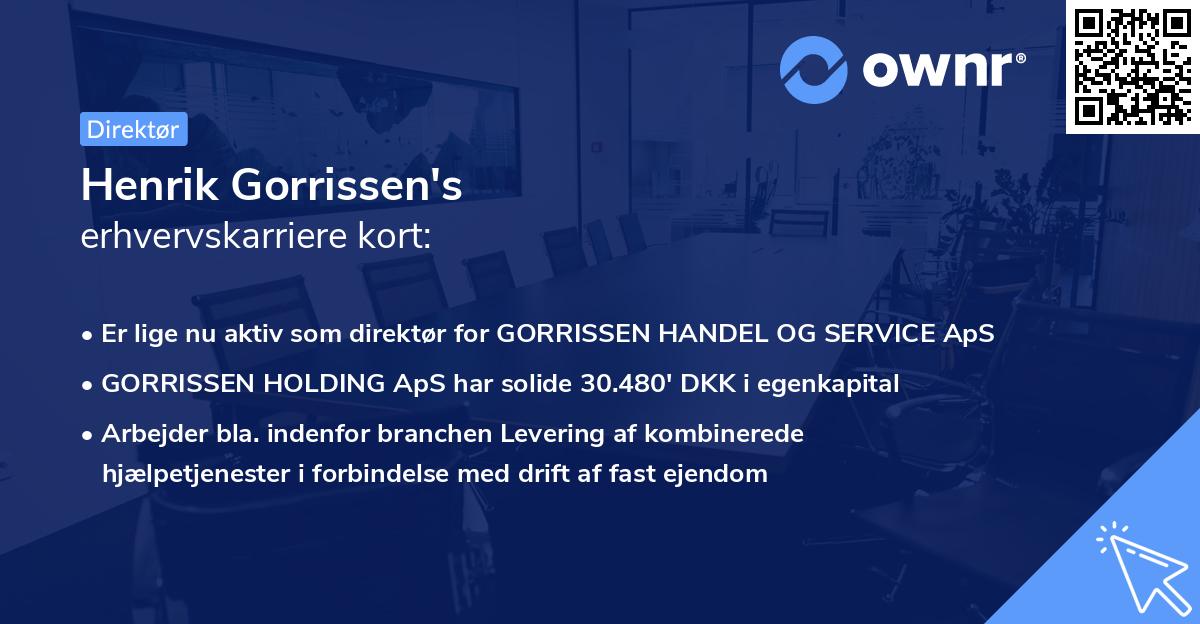 Henrik Gorrissen's erhvervskarriere kort
