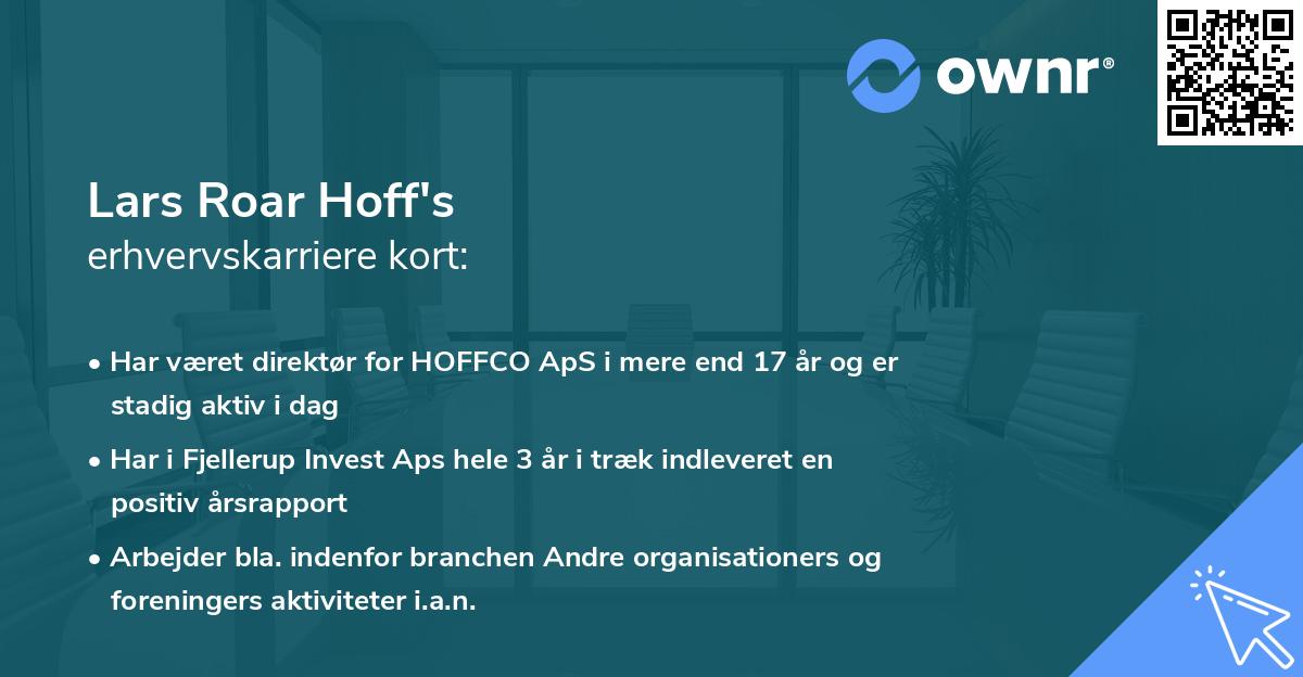 Lars Roar Hoff's erhvervskarriere kort