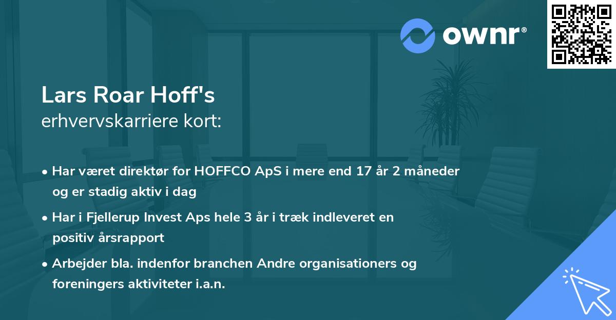 Lars Roar Hoff's erhvervskarriere kort