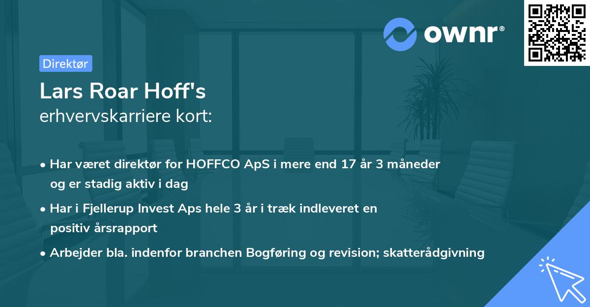Lars Roar Hoff's erhvervskarriere kort