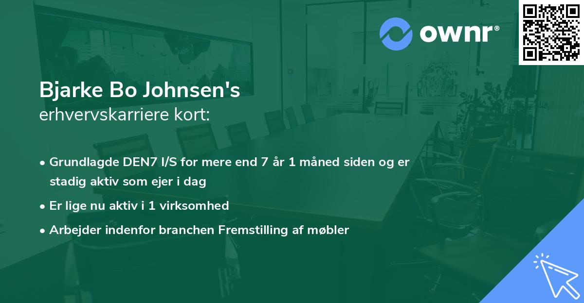 Bjarke Bo Johnsen's erhvervskarriere kort