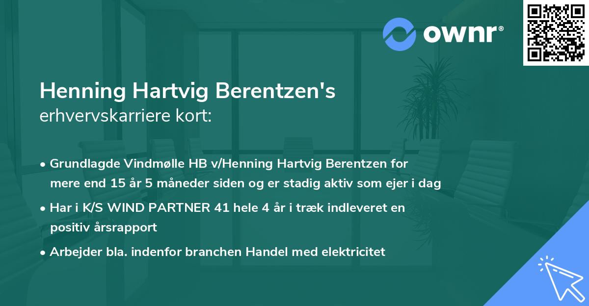 Henning Hartvig Berentzen's erhvervskarriere kort