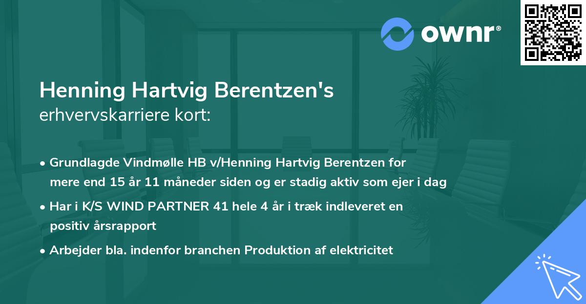 Henning Hartvig Berentzen's erhvervskarriere kort