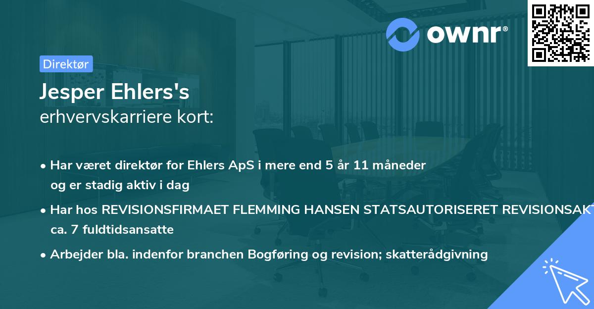 Jesper Ehlers's erhvervskarriere kort