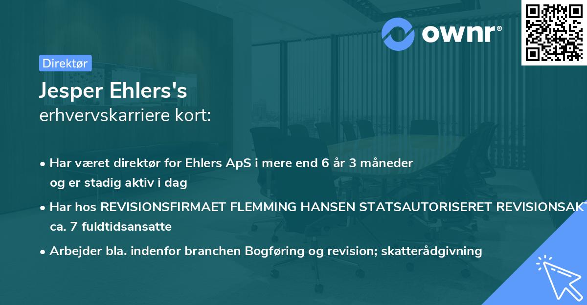 Jesper Ehlers's erhvervskarriere kort