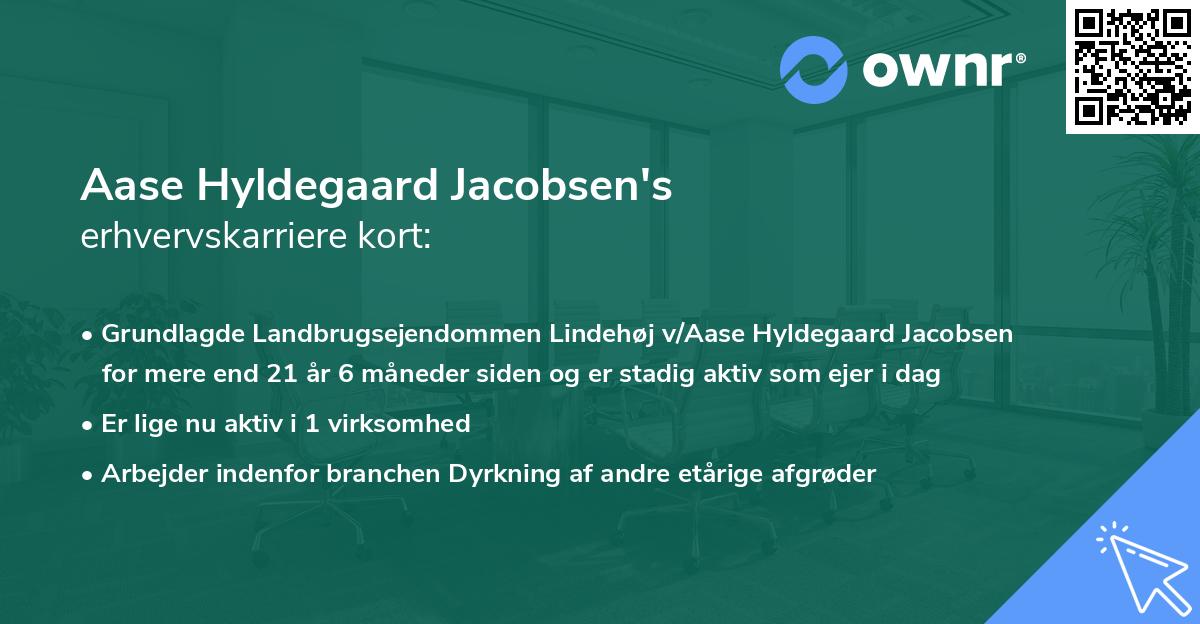 Aase Hyldegaard Jacobsen's erhvervskarriere kort