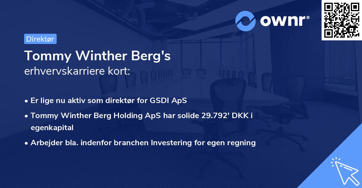 Tommy Winther Berg's erhvervskarriere kort