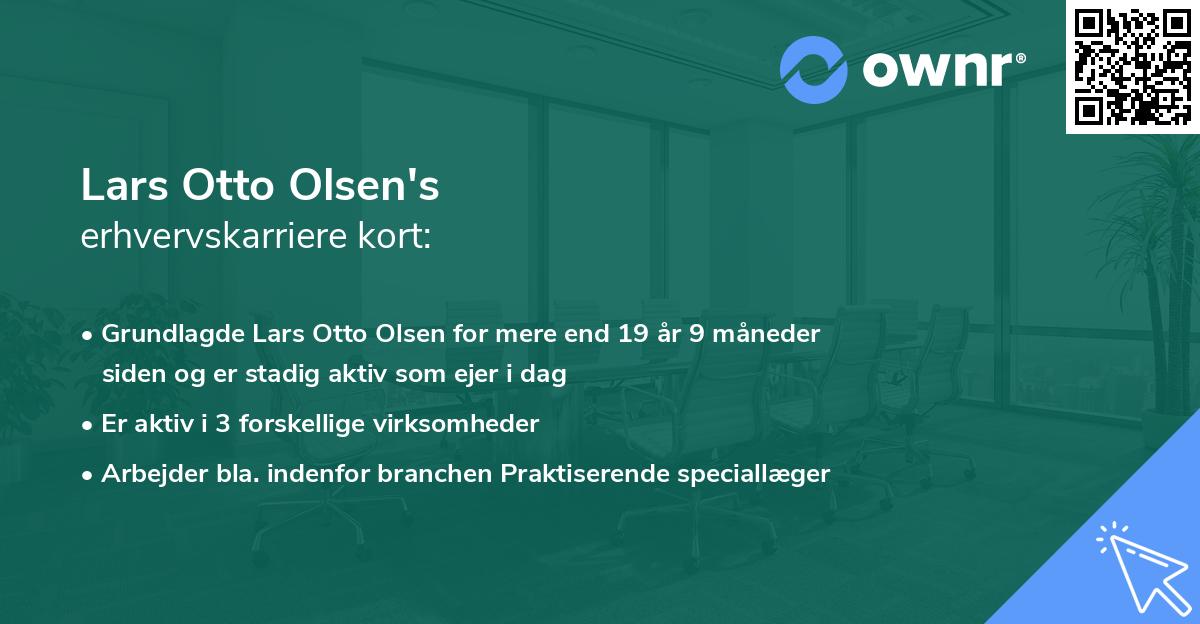 Lars Otto Olsen's erhvervskarriere kort