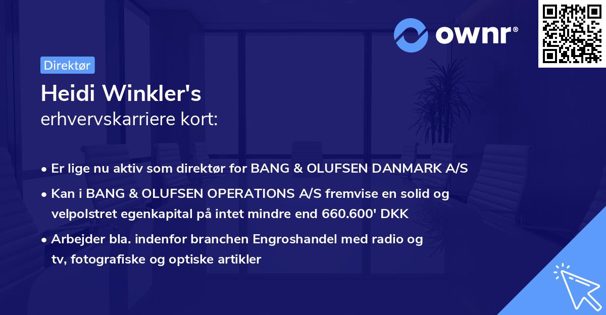 Heidi Winkler's erhvervskarriere kort