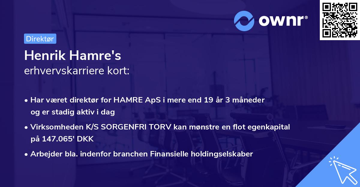 Henrik Hamre's erhvervskarriere kort