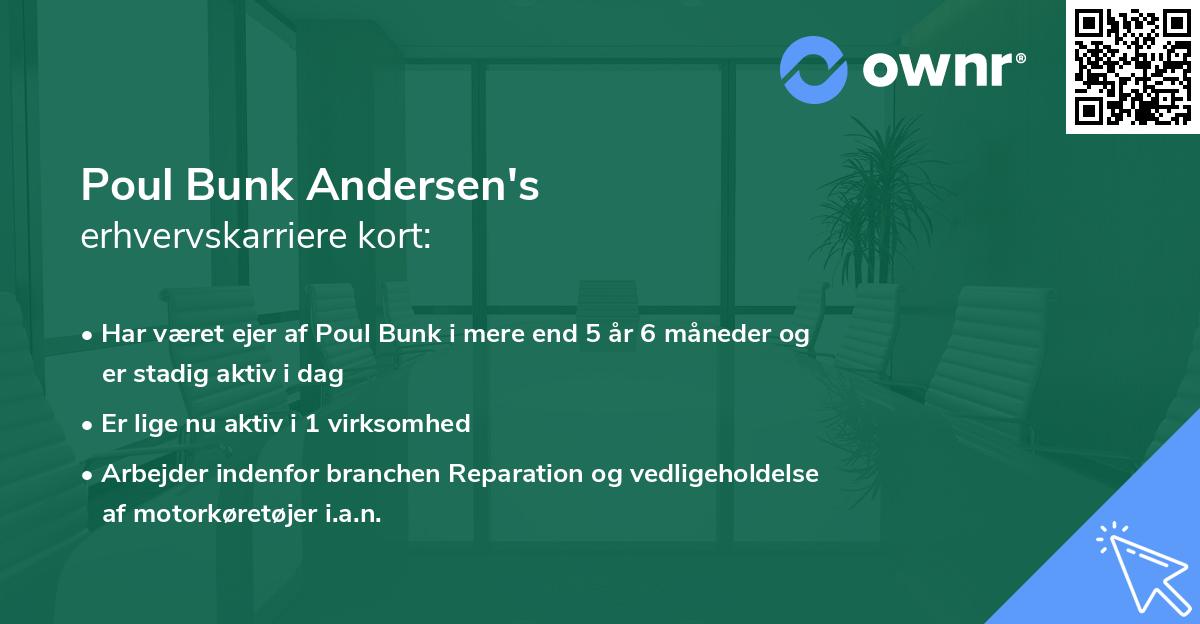 Poul Bunk Andersen's erhvervskarriere kort