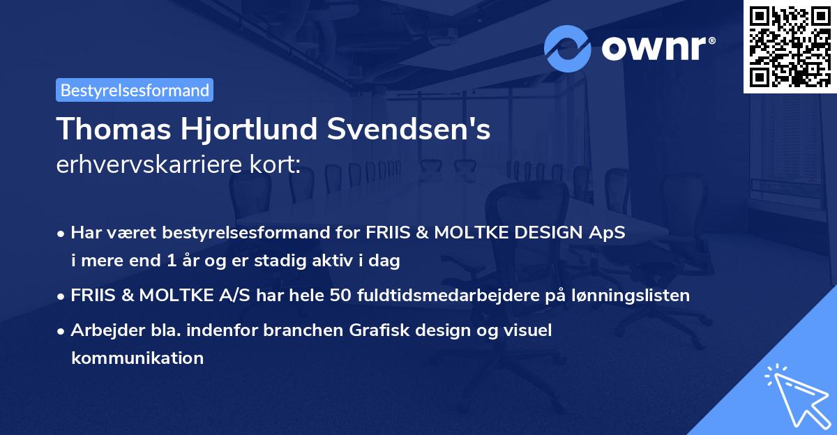 Thomas Hjortlund Svendsen's erhvervskarriere kort