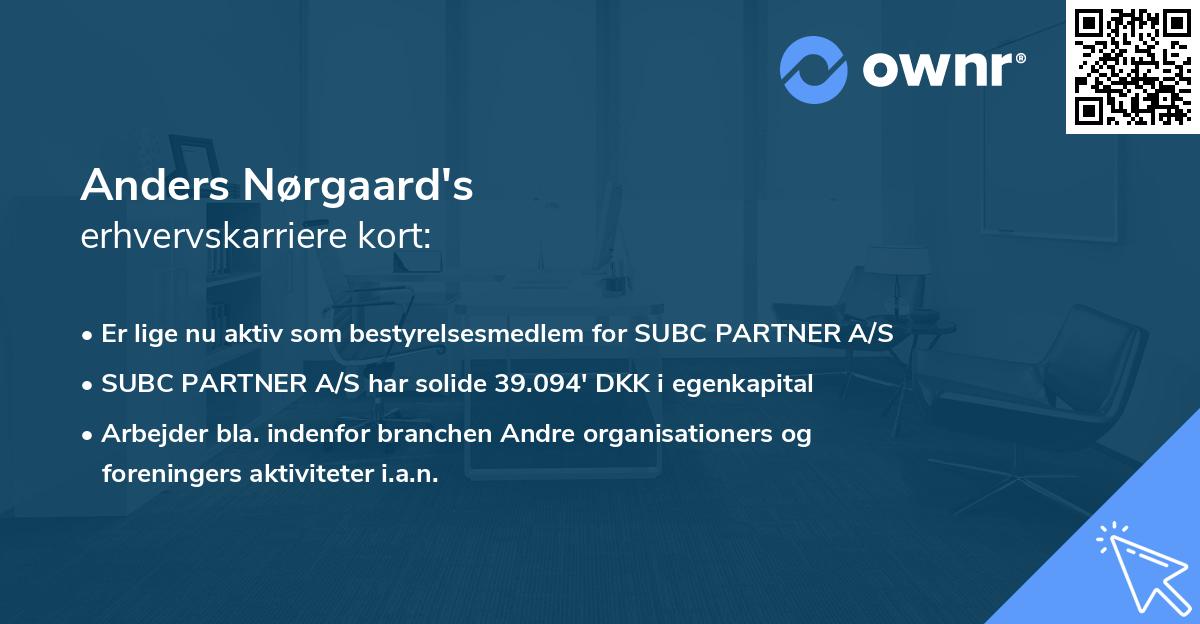 Anders Nørgaard's erhvervskarriere kort