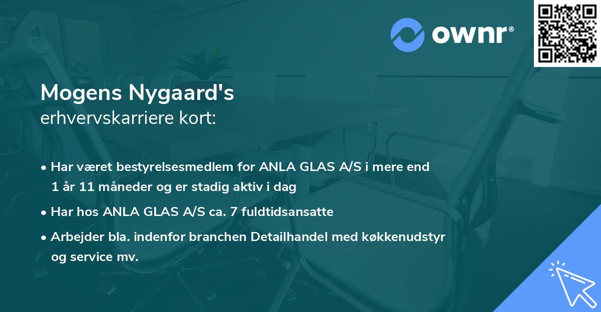 Mogens Nygaard's erhvervskarriere kort