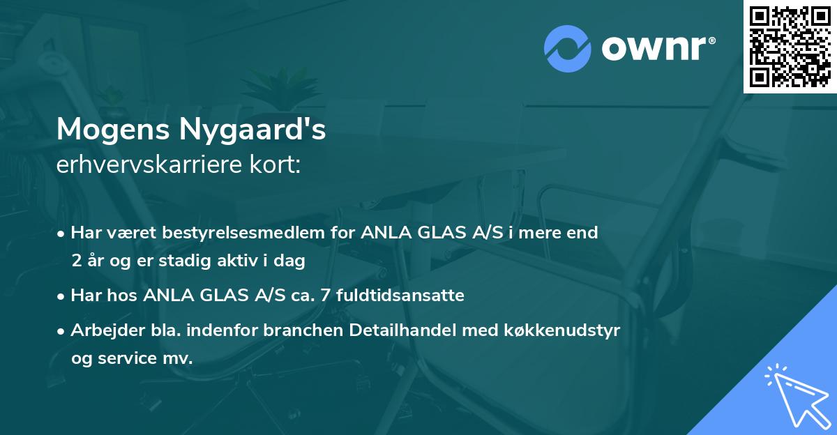 Mogens Nygaard's erhvervskarriere kort