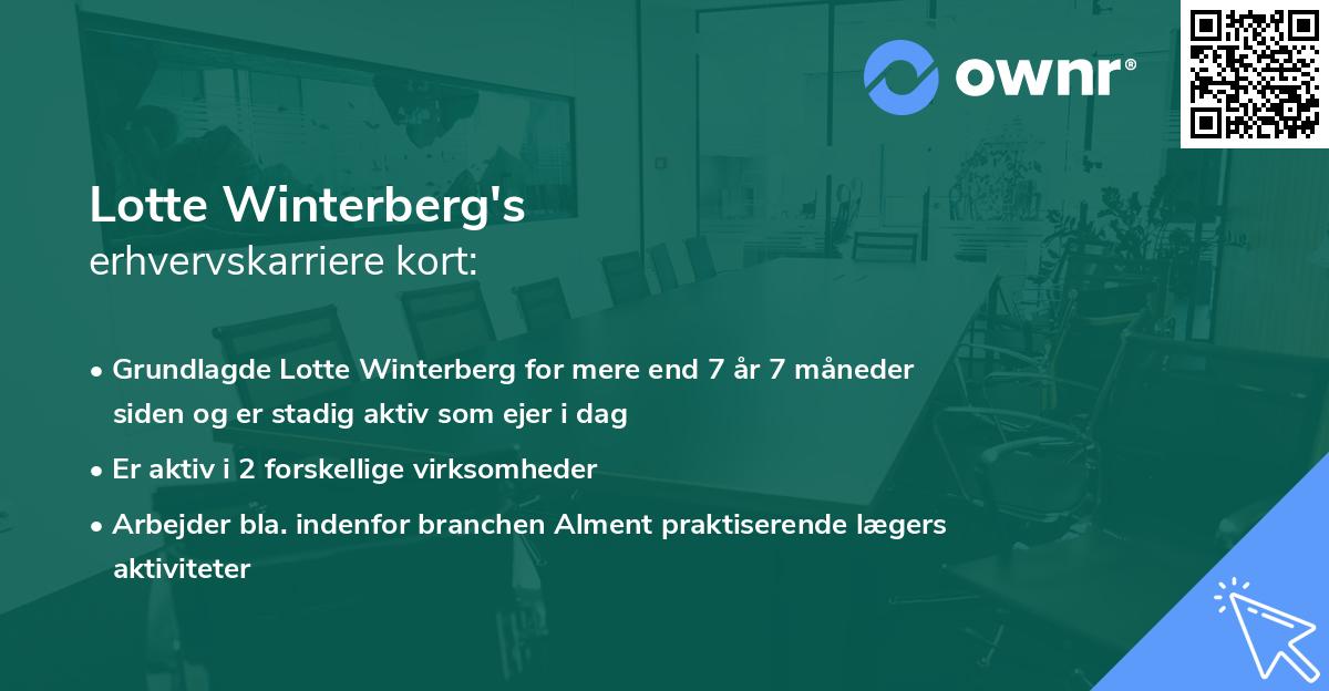 Lotte Winterberg's erhvervskarriere kort